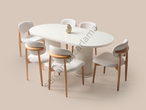 1434-2021 - Capella Masa Sandalye Takımı - Ekru