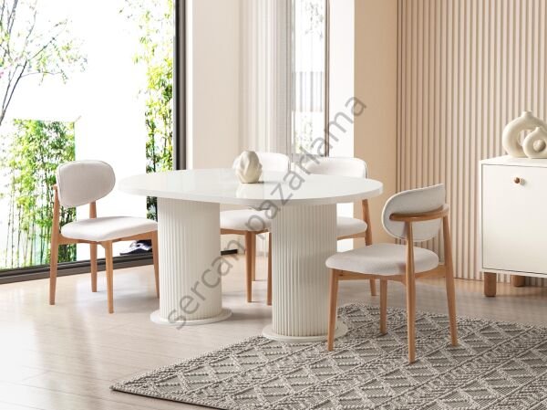 1434-2021 - Capella Masa Sandalye Takımı - Ekru