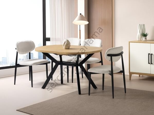 1214-2283 - Haliç Masa Sandalye Takımı - Klimt/Siyah