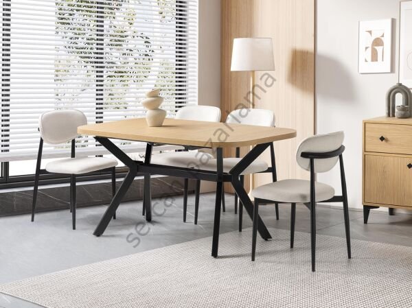 1394-2283 - Prizma Masa Sandalye Takımı - Klimt/Siyah