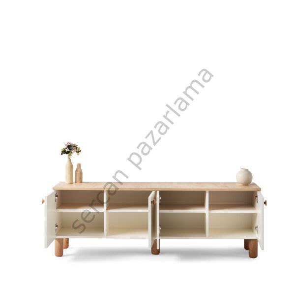 3588 - Duru Tv Ünitesi - Ekru/Meşe