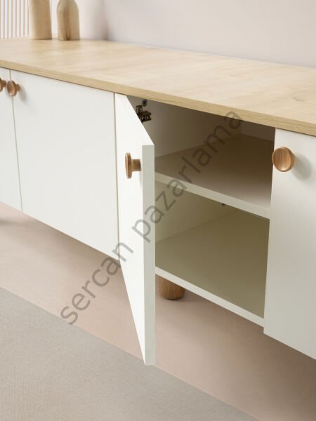 3588 - Duru Tv Ünitesi - Ekru/Meşe