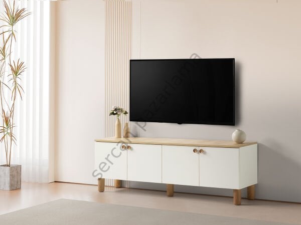 3588 - Duru Tv Ünitesi - Ekru/Meşe