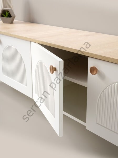 3566 - Orion Tv Ünitesi - Ekru/Meşe