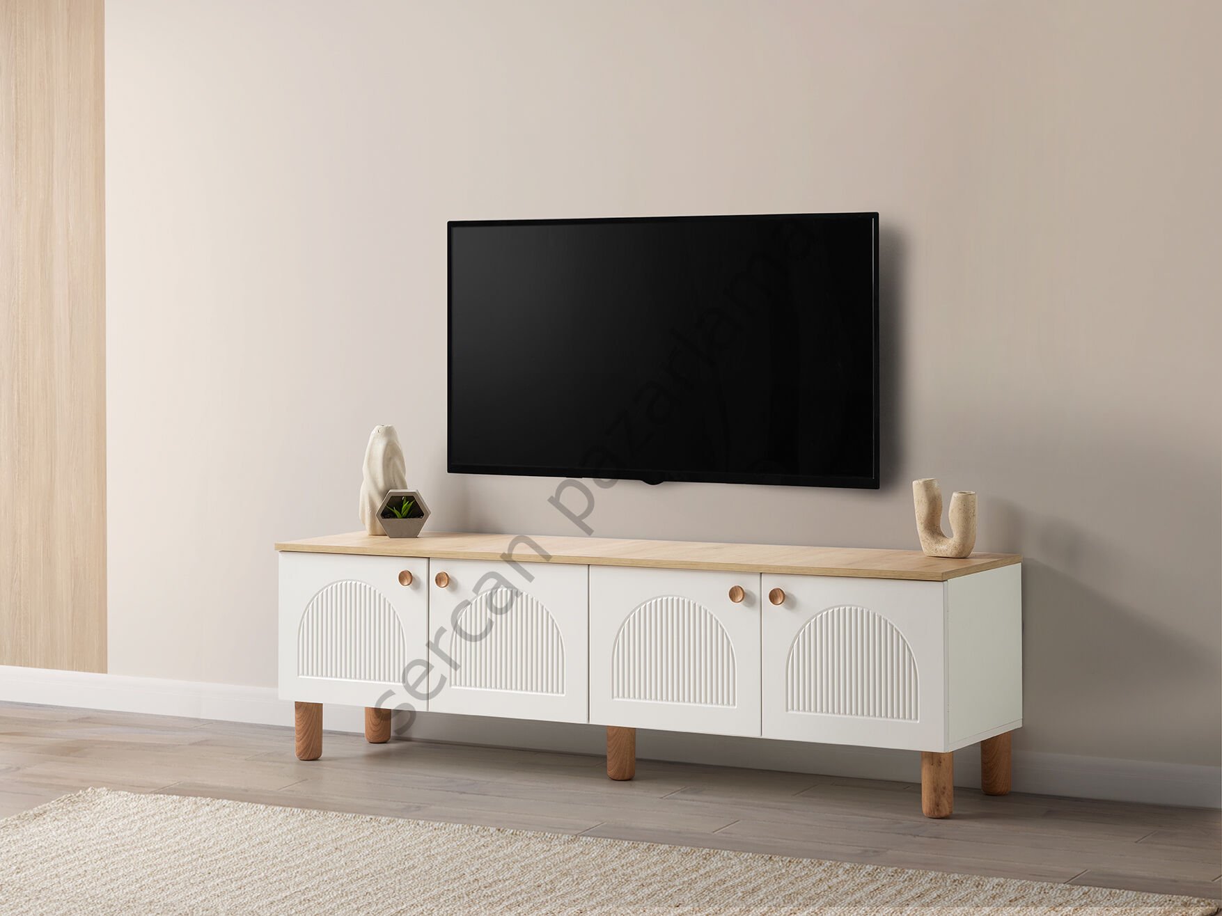 3566 - Orion Tv Ünitesi - Ekru/Meşe