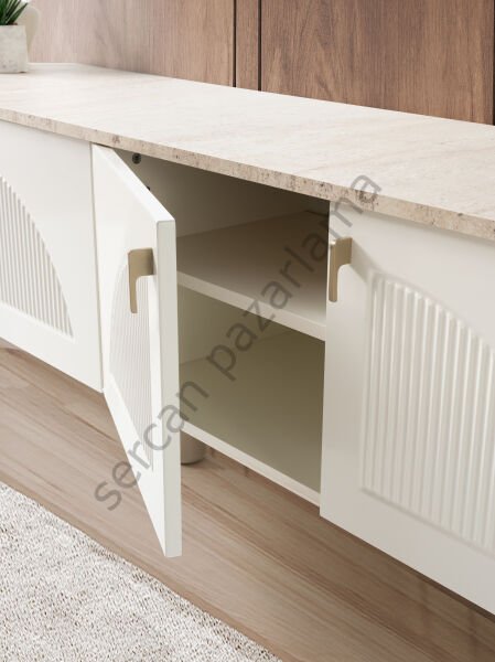 3567 - Vega Tv Ünitesi - Ekru/Traverten