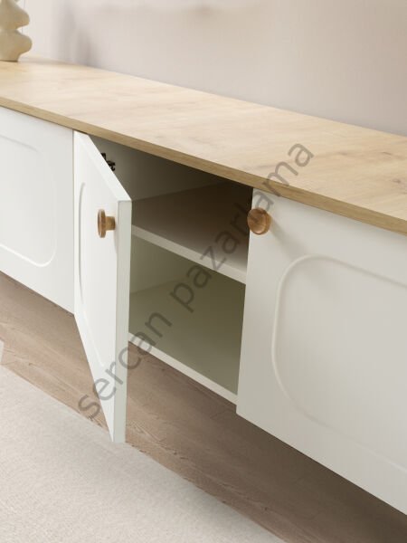 3564 - Nero Tv Ünitesi - Ekru/Meşe