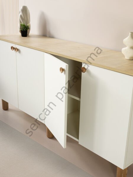 3528 - Duru Konsol - Ekru/Meşe