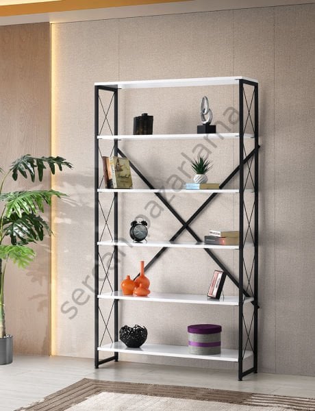 3284 - Ferforje Kitaplık 100'lük - Beyaz