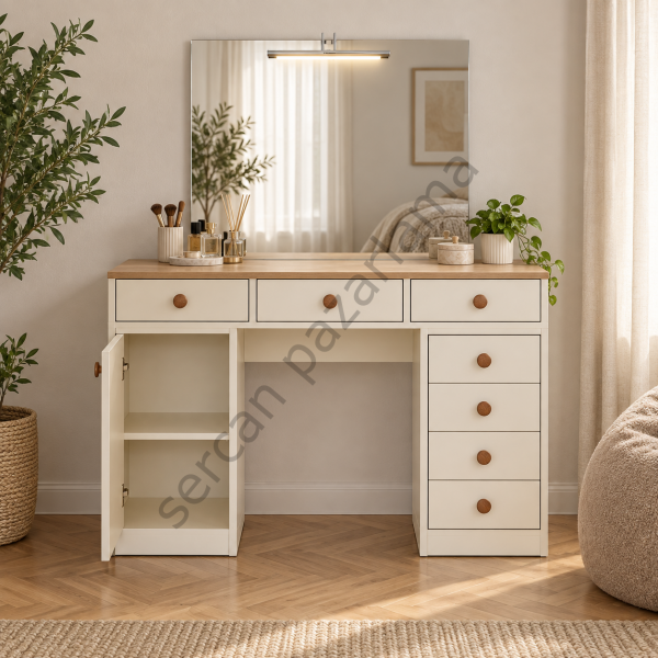3364 - Pırlanta Makyaj Masası - Aytaşı / Meşe