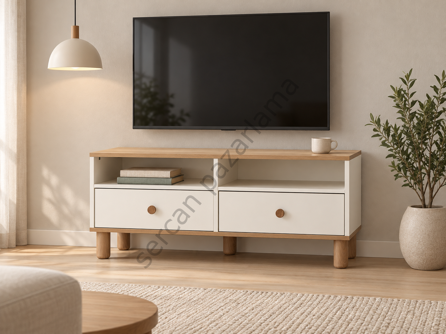 3491 - Ada Tv Sehpası - Aytaşı / Meşe