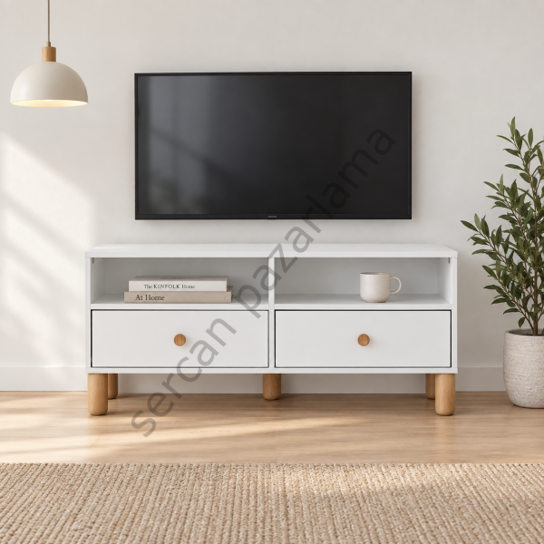 3493 - Ada Tv Sehpası - Beyaz