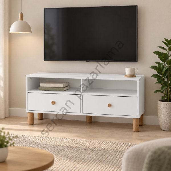 3493 - Ada Tv Sehpası - Beyaz