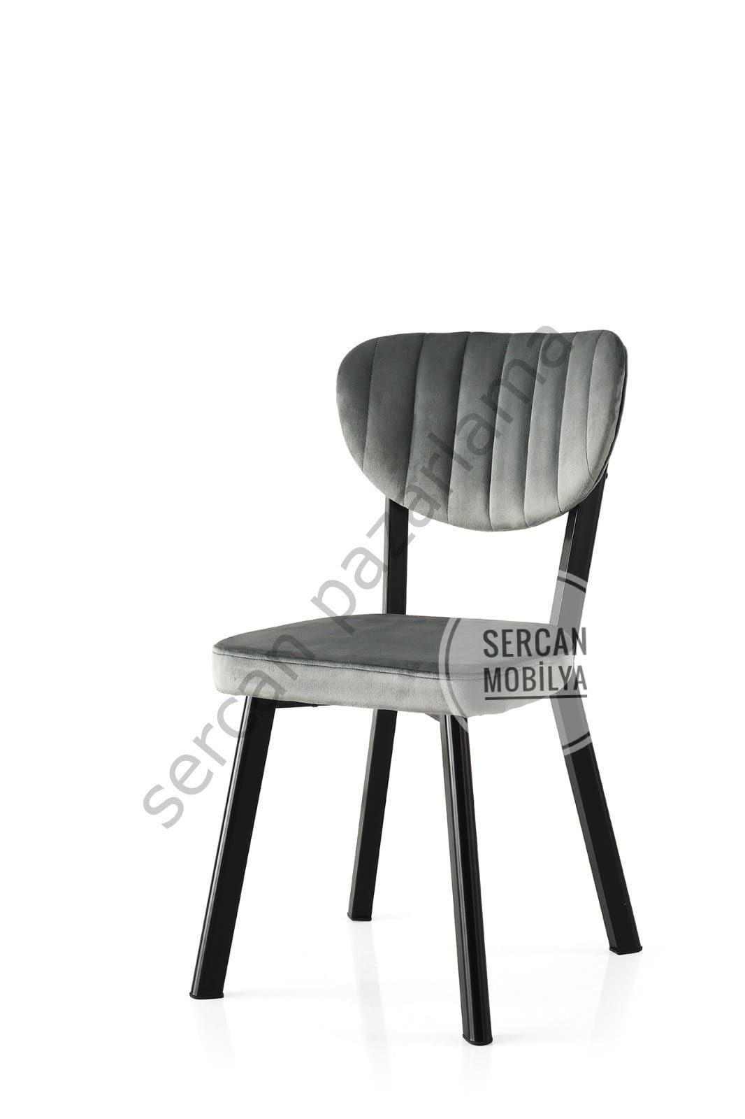 2314 - Elma Sandalye - Siyah/Gri
