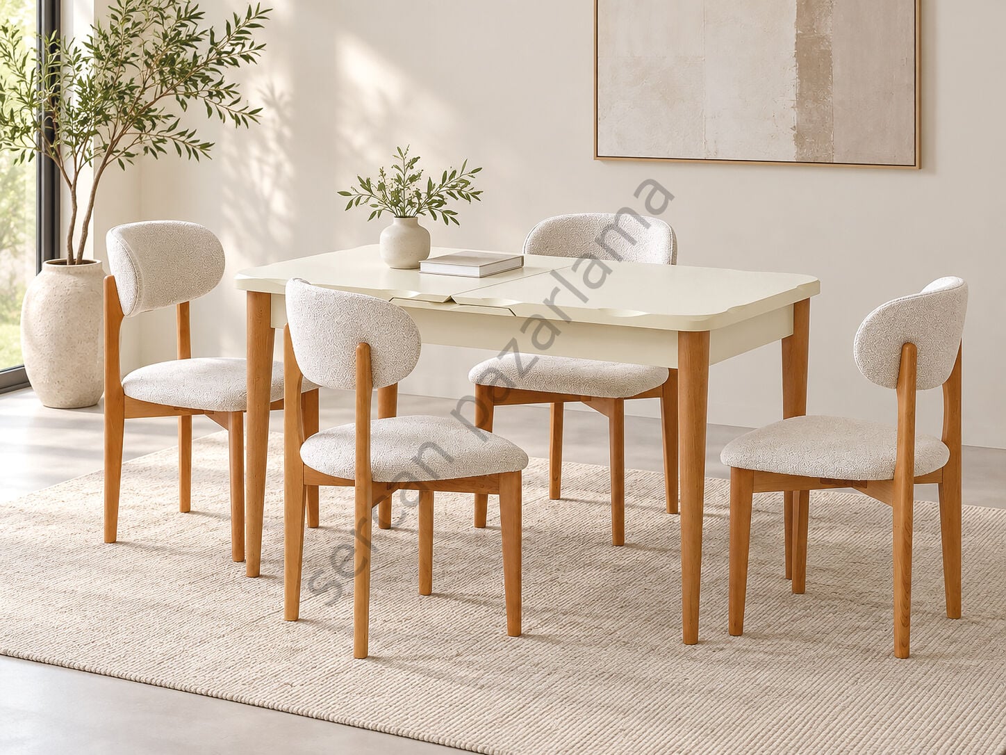 1288-2601 - Yakamoz Masa Takımı - Ekru/Naturel