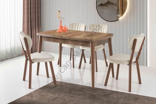 1316-2313 - Kelebek Masa Sandalye Takımı - Ceviz