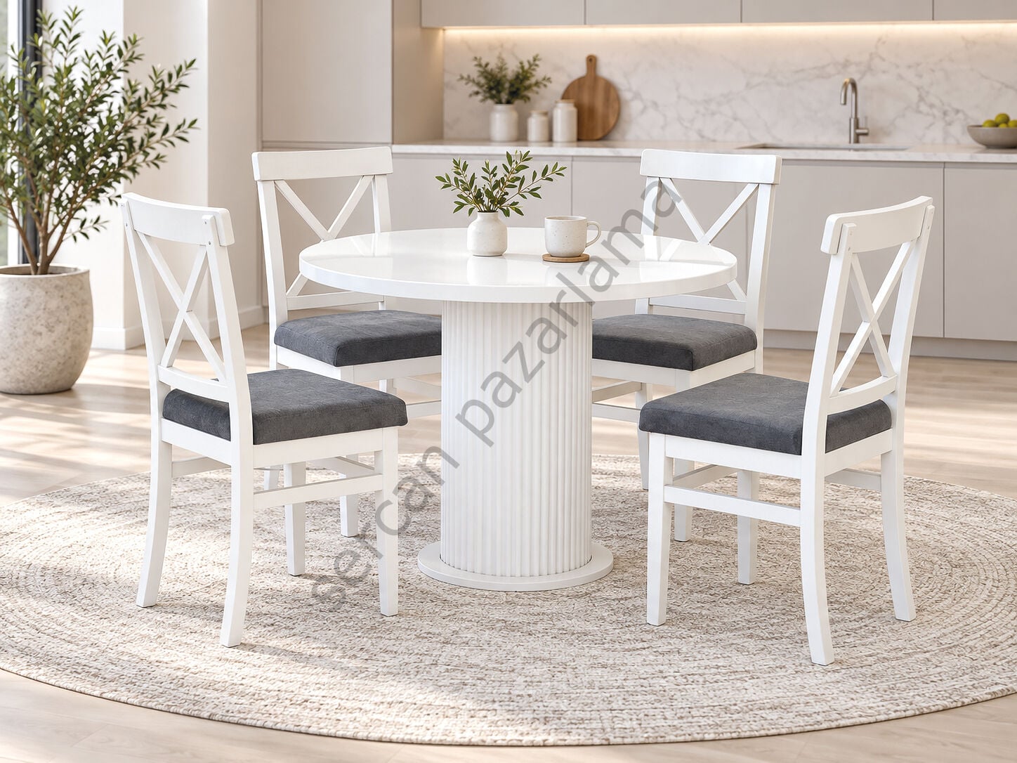 1426-2051 - Soho Masa Sandalye Takımı - Beyaz